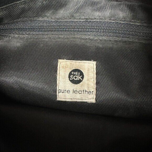 The Sak Pure Leather Shoulder Bag Handbag Purse Black Pebbled Vintage - Picture 7 of 8